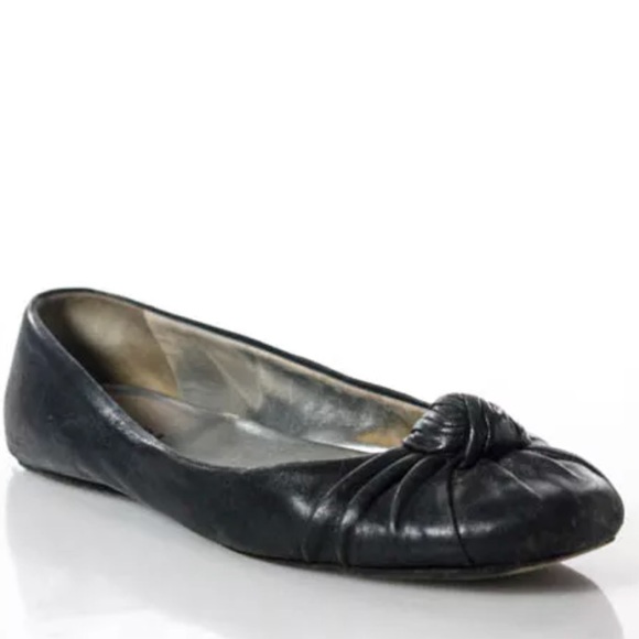 PRADA LEATHER ROUND TOE BALLET FLAT SIZE 7 WIDE - Picture 3 of 7